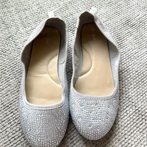 Cat & Jack Elegant Silver Girls Ballet Flats SIZE 4